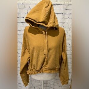 ZARA Hoodie Mustard Yellow Sweatshirt Size Medium